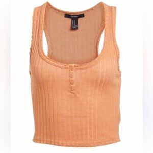 Forever 21 Peach Ribbed Tank Top